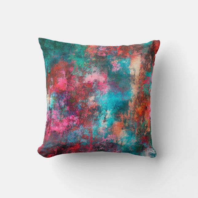 Abstract painting. Brushstrokes, spots of paint. M Cushion (Front)