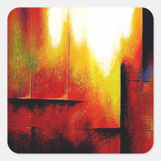 Abstract Painting by Hizli Square Sticker (Front)