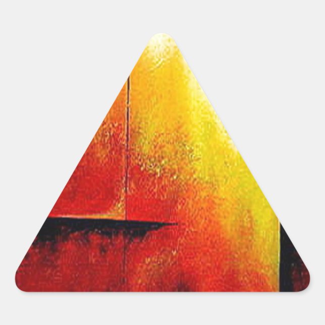 Abstract Painting by Hizli Triangle Sticker (Front)