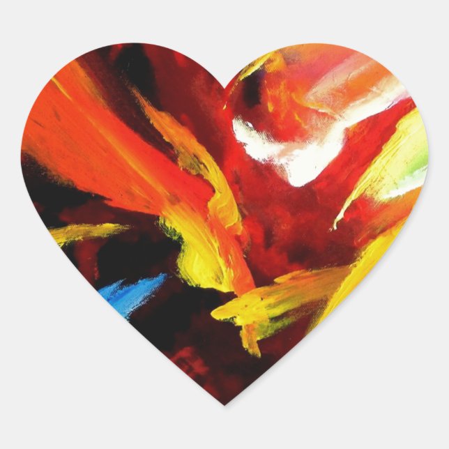 Abstract Painting by Serdar Hizli Heart Sticker (Front)
