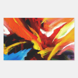 Abstract Painting by Serdar Hizli Rectangular Sticker