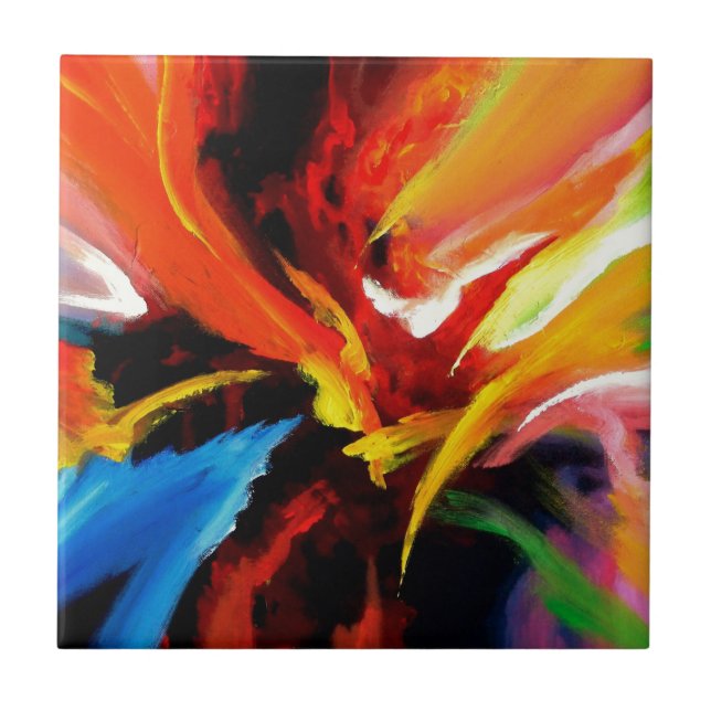 Abstract Painting by Serdar Hizli Tile (Front)