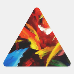 Abstract Painting by Serdar Hizli Triangle Sticker