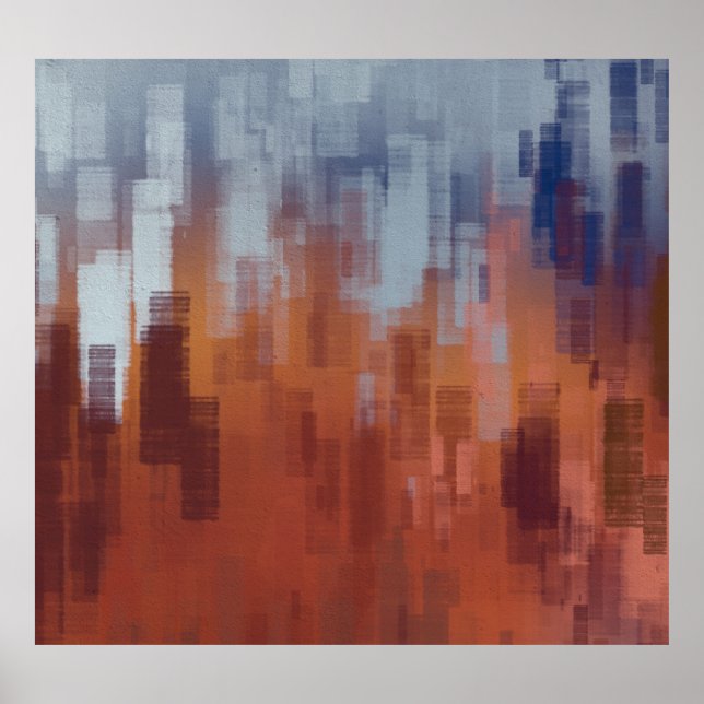 Abstract painting, colourful concrete wall. poster (Front)