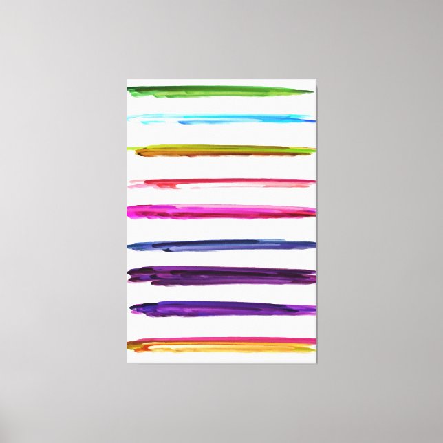 Abstract Painting Colourful Paint Brush Strokes Canvas Print (Front)