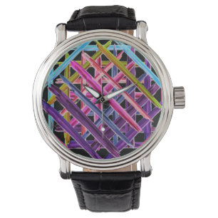 Abstract Painting Colourful Paint Brush Strokes Watch