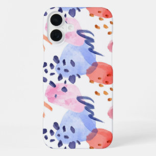 Abstract painting cute watercolor pattern iPhone 16 plus case
