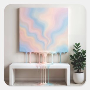 Abstract Painting Dripping on a Bench  Square Sticker