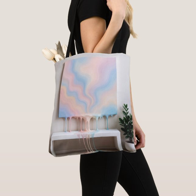Abstract Painting Dripping on a Bench  Tote Bag (Close Up)
