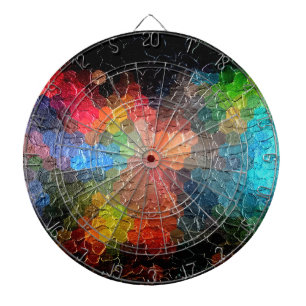 Abstract Painting Dynamic Colours Dartboard