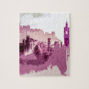 Abstract Painting Edinburgh Capital of Scotland Jigsaw Puzzle