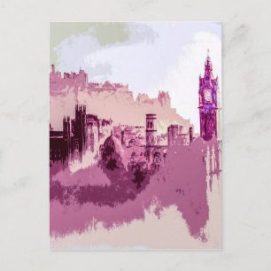 Abstract Painting Edinburgh Capital of Scotland Postcard