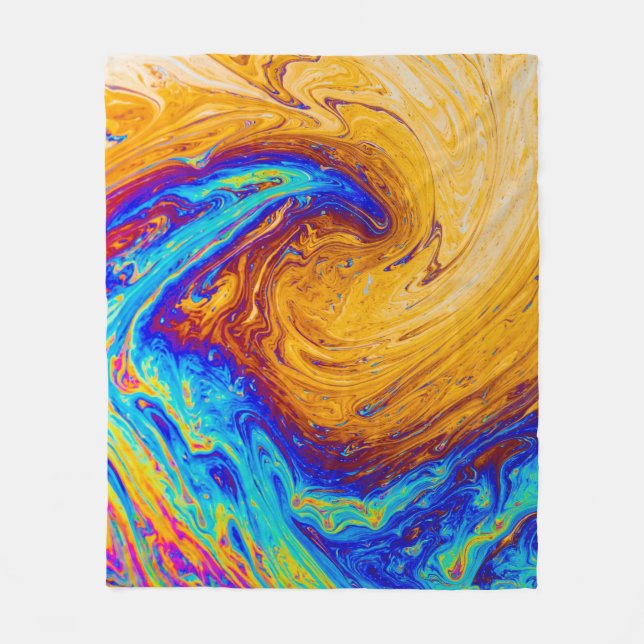 Abstract painting fleece blanket (Front)
