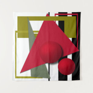 Abstract painting, geometric shapes tapestry