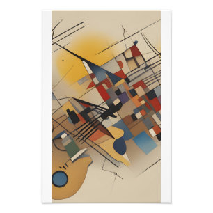 Abstract Painting Guitar and Musical Instruments Photo Print