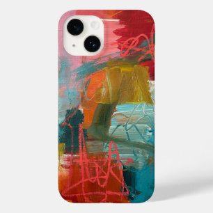 Abstract painting in teal and red for iPhone 14 Case-Mate iPhone 14 Case
