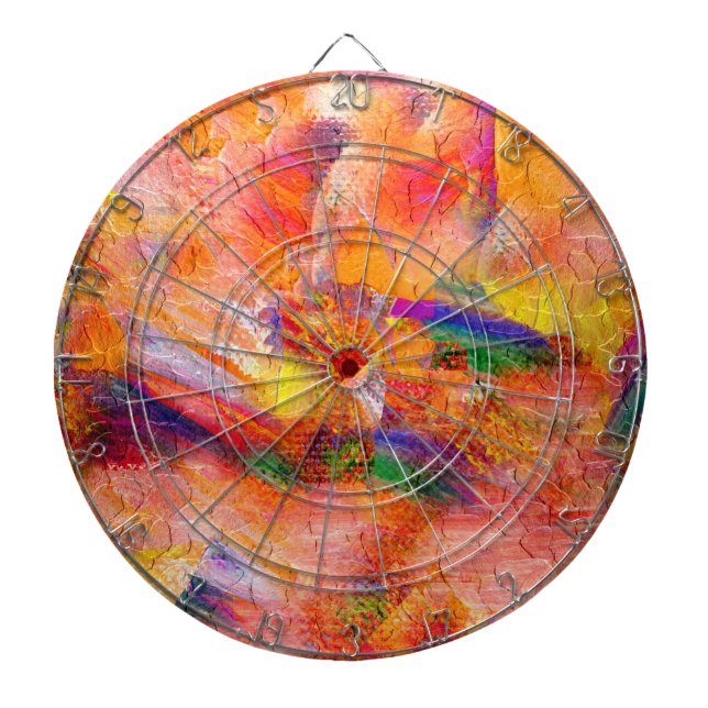 Abstract painting Infinite sunset Dartboard (Front)