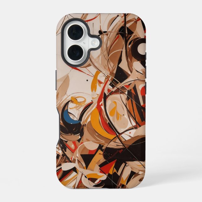 Abstract painting iPhone 16 case (Back)