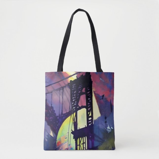 Abstract painting Manhattan bridge Tote Bag (Front)