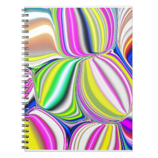 Abstract painting modern art 3d effect in neon col notebook