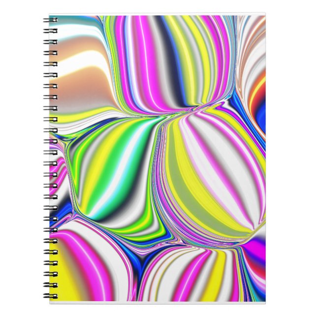 Abstract painting modern art 3d effect in neon col notebook (Front)