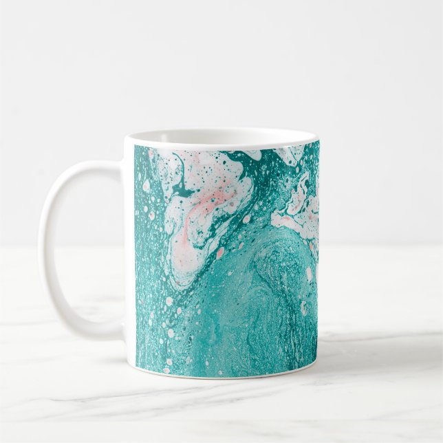 Abstract painting. Modern artwork. Marble effect p Coffee Mug (Left)