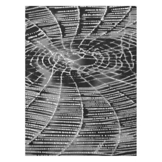 Abstract Painting Of A Grey White Cobweb On Black Tablecloth