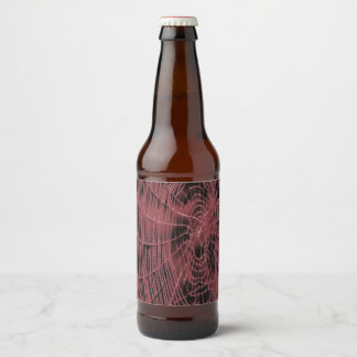 Abstract Painting Of A Magenta Pink Cobweb Beer Bottle Label