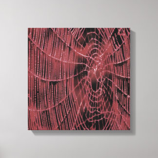 Abstract Painting Of A Magenta Pink Cobweb Canvas Print