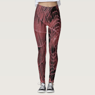 Abstract Painting Of A Magenta Pink Cobweb Leggings