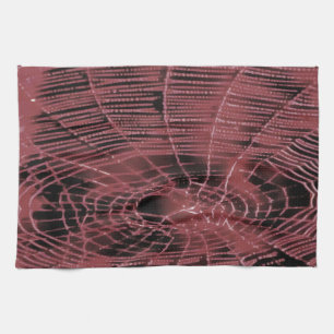Abstract Painting Of A Magenta Pink Cobweb Tea Towel