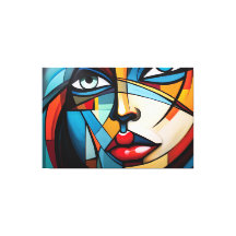 Abstract painting of a woman's face