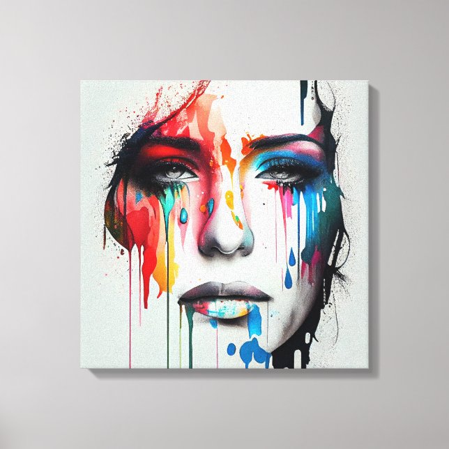 Abstract Painting of a Woman's Face, Canvas prints (Front)