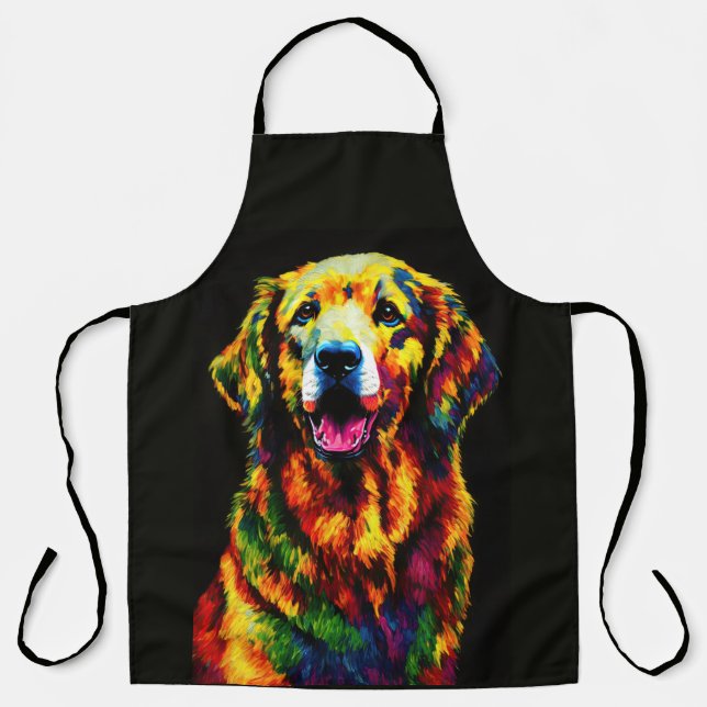 Abstract Painting of Golden Retriever Apron (Front)