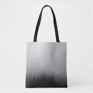 ABSTRACT PAINTING OF PINE TREE FOREST TOTE BAG