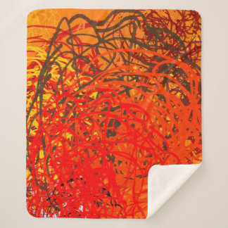 Abstract painting on canvas. Hand made art. Colorf Sherpa Blanket