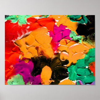 Abstract Painting on Canvas Poster