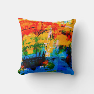 Abstract painting on concrete wall. illustration. cushion