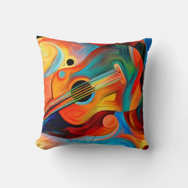 Abstract painting on the subject of music and rhyt cushion (Front)