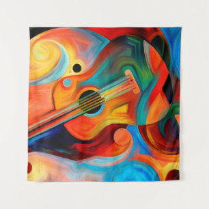 Abstract painting on the subject of music and rhyt tapestry