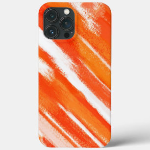 Abstract Painting Orange White Abstract Art iPhone 13 Pro Max Case