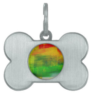 Abstract Painting Pet Name Tag