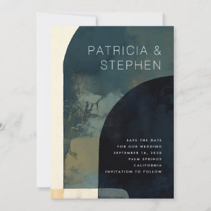 Abstract Painting Photo Arch Shape Minimal Wedding Save The Date