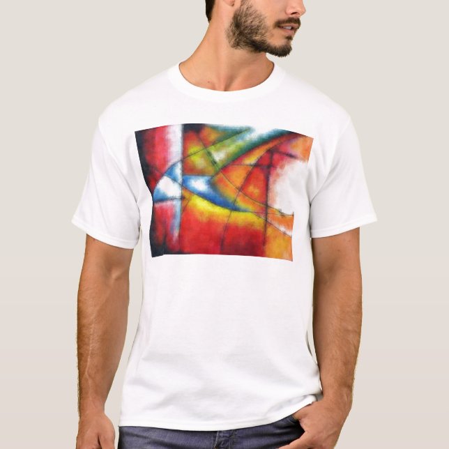abstract painting red yellow green blue T-Shirt (Front)