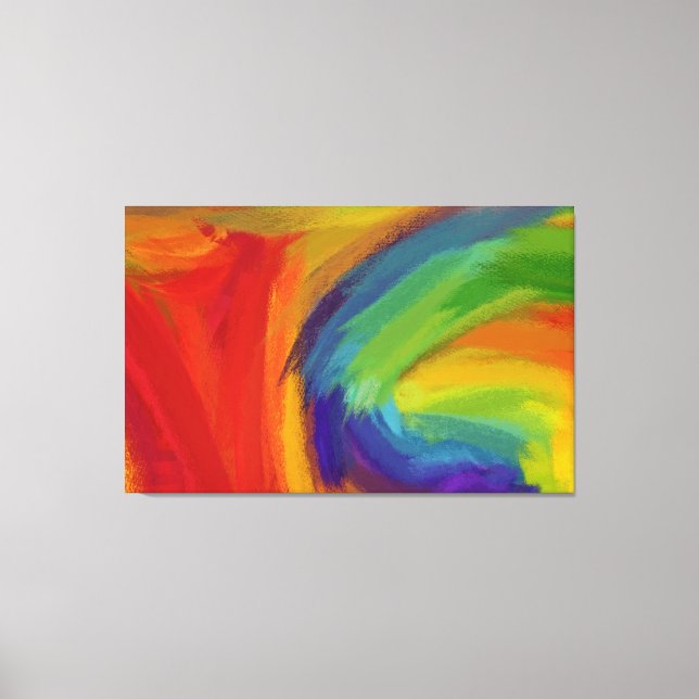 Abstract Painting | Retro Colourful 16 Canvas Print (Front)