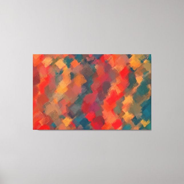 Abstract Painting | Retro Colourful 4 Canvas Print (Front)