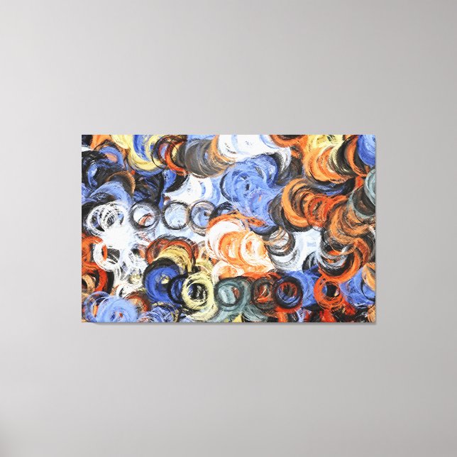 Abstract Painting | Retro Colourful 7 Canvas Print (Front)