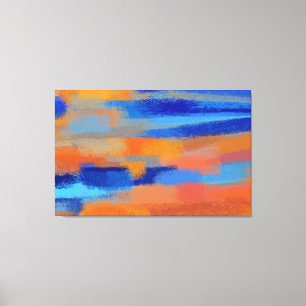 Abstract Painting   Retro Colourful 8 Canvas Print