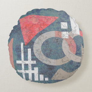Abstract painting round cushion