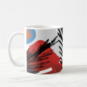 Abstract painting seamless pattern with ink elemen coffee mug